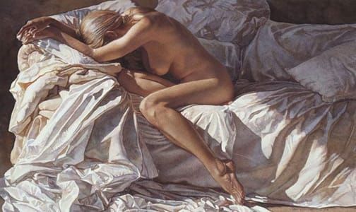 Artwork Title: Blending Into Shadows And Sheets