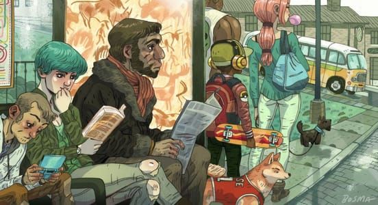 Artwork Title: What Were Neanderthals Like?: Bus Stop