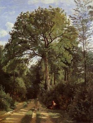 Artwork Title: Ville D'Avray Edge Of The Woods With A Female Cowherd