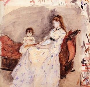 Artwork Title: The Artist's Sister Edma with Her Daughter Jeanne