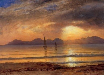 Artwork Title: Sunset over a Mountain Lake