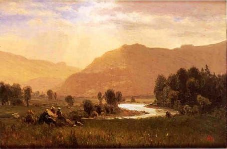 Artwork Title: Figures in a Hudson River Landscape
