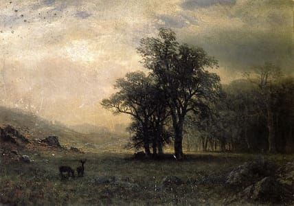 Artwork Title: Deer in a Landscape