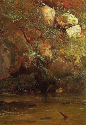 Artwork Title: Ferns and Ricks on an Embankment