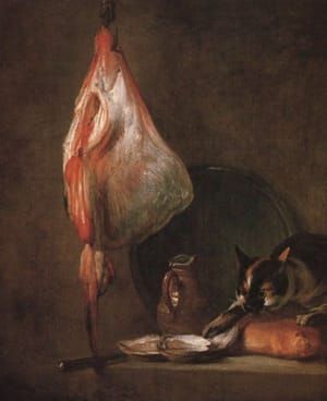 Artwork Title: Still life with cat and rayfish