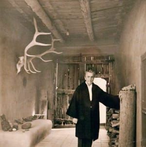 Artwork Title: Georgia O’Keeffe at the Entrance of Her Abiquiu Home