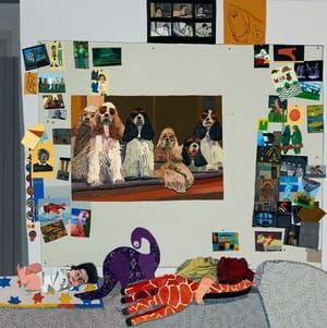 Artwork Title: Momo with Stuffed Animals