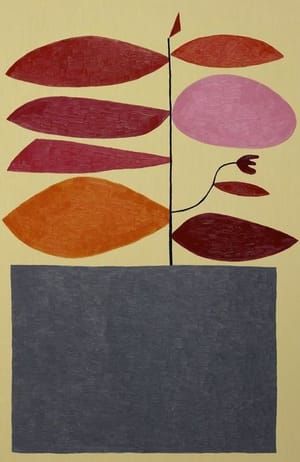 Artwork Title: Untitled (Red and Pink on Tan)