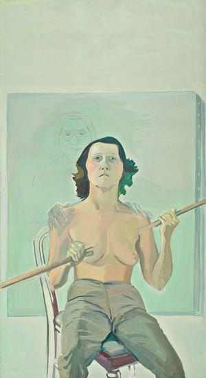 Artwork Title: Selbstporträt mit Stab (Self Portrait with Stick)