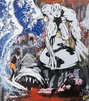 Artwork Title: Silver Surfer Vs. Jaws