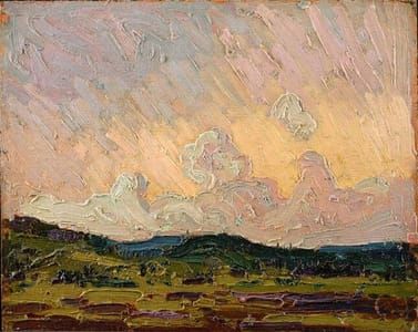 Artwork Title: Blue Clouds, Wooded Hills, and Marshes