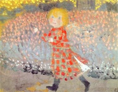 Artwork Title: Child in an Apron or Little Girl in a Red Dress