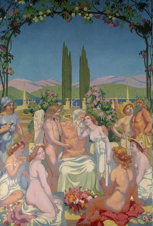 Artwork Title: Panel 5. In the Presence of the Gods Jupiter Bestows Immortality on Psyche and Celebrates Her Marria