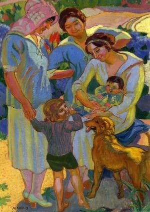 Artwork Title: Around a Child with Dog