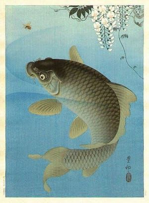 Artwork Title: Carp and Wisteria