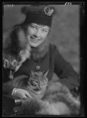 Artwork Title: Unknown Woman with Buzzer the Cat