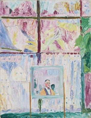 Artwork Title: Self Portrait in the Mirror in Front of the Studio Window