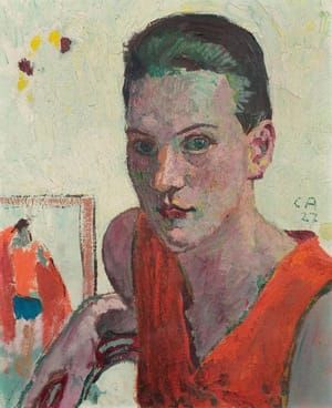 Artwork Title: Woman in a red dress