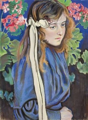 Artwork Title: Portrait of Lisa Parenska among Flowering Pelargoniums