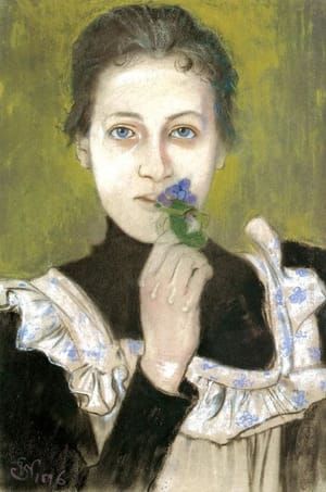 Artwork Title: Girl with Violets