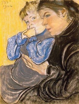 Artwork Title: The Artist's Wife with their son Stas