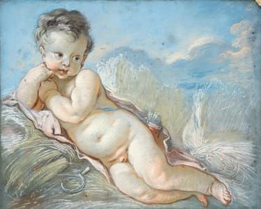 Artwork Title: Reclining Cupid in a Field