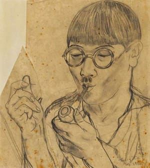 Artwork Title: Self Portrait with Pipe