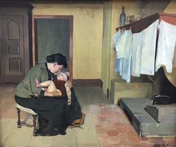 Artwork Title: Mutter und Kind in der Küche (Mother and Childe in the Kitchen)