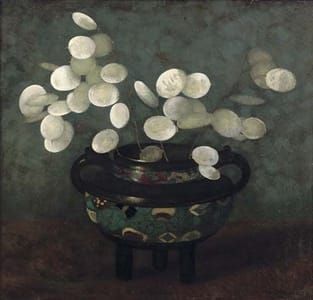 Artwork Title: Judaspenningen in Japansche vaas (Lunaria (aka Honesty) in a Japanese Vase)