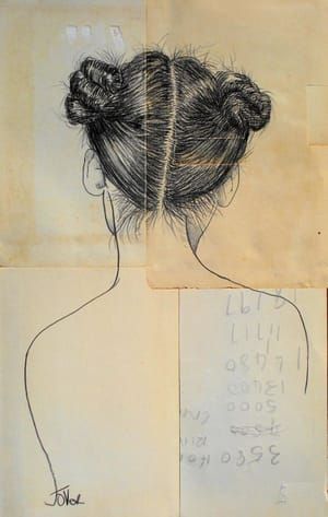 Artwork Title: Drawing on Found Papers