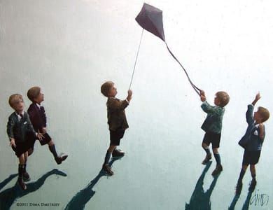 Artwork Title: Boys And Kite
