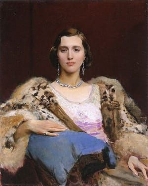 Artwork Title: Miss Dewitt Wearing a Leopard Stole