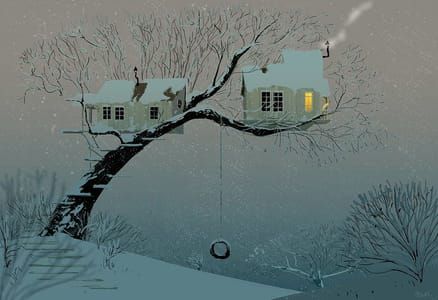 Artwork Title: Snowy Tree House