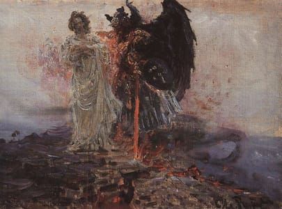 Artwork Title: Follow me Satan Ilya Repin
