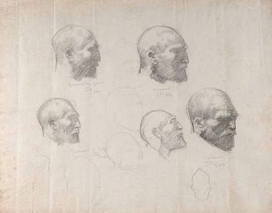 Artwork Title: Five Studies of Vincent van Gogh