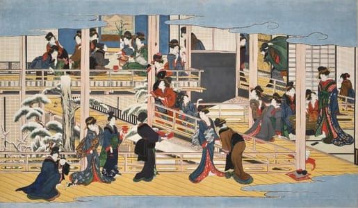 Artwork Title: Fukagawa no yuki : Setsugetuka-3bu-saku