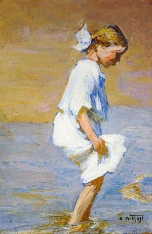 Artwork Title: Wading at the Shore