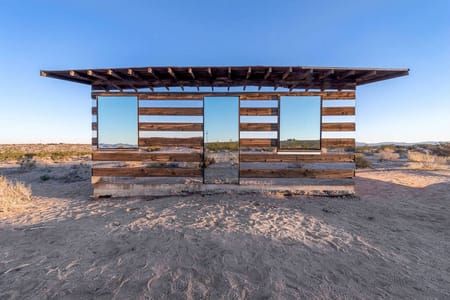 Artwork Title: Transparant Cabin Of Wood And Mirrors