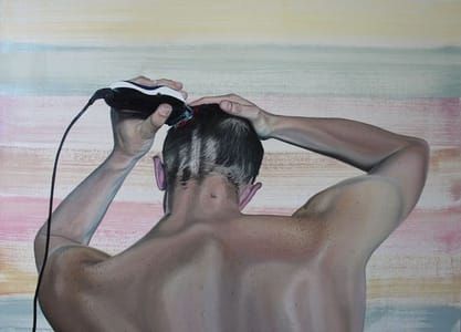 Artwork Title: ManShaving