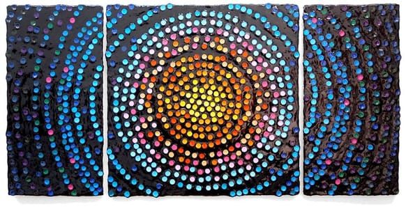 Artwork Title: Institutionalized Stella Disco Aztec Substitution