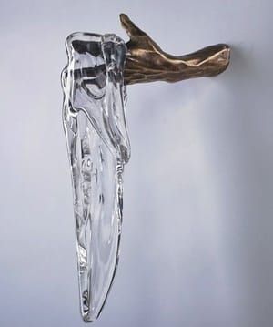 Artwork Title: Bronze And Glass Sculpture