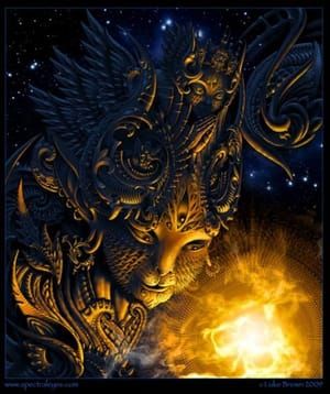 Artwork Title: Fractal Feline By Firelight
