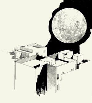 Artwork Title: Tel Aviv Rooftops and a Moon