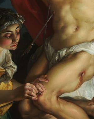 Artwork Title: Saint Sebastian Tended by Saint Irene, detail
