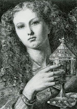 Artwork Title: King Pelles Daughter bearing the vessel of the Sanc Grail