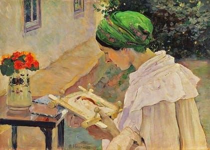 Artwork Title: Ekaterina P. Nesterovoy Embroidering