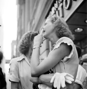 Artwork Title: Woman Watching Model Being Painted For The Billboard