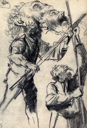 Artwork Title: Study Of A Male Three Views