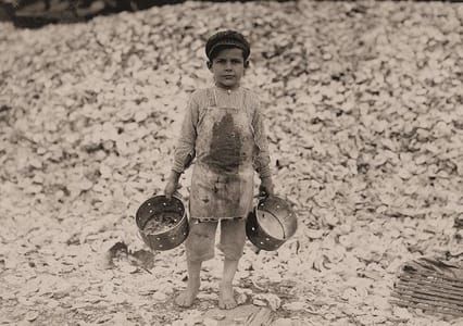 Artwork Title: Seafood Workers: Manuel the young shrimp picker, age 5