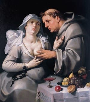 Artwork Title: Een monnik en een begijn (A Monk and a Nun)